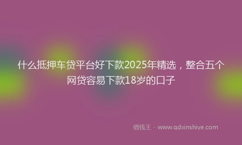 什么抵押车贷平台好下款2025年精选，整合五个网贷容易下款18岁的口子
