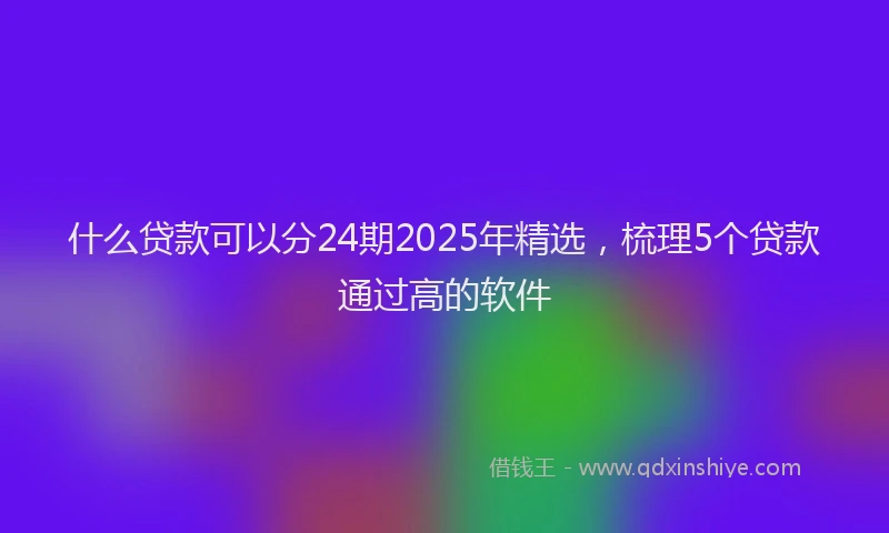 什么贷款可以分24期2025年精选，梳理5个贷款通过高的软件