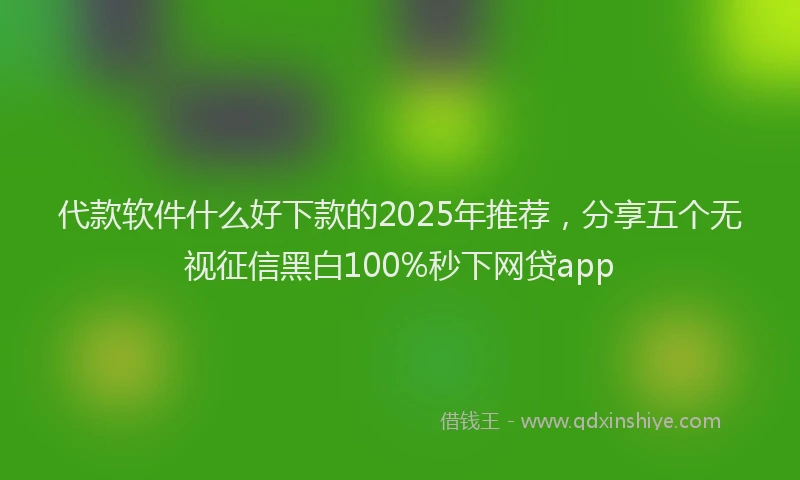 代款软件什么好下款的2025年推荐，分享五个无视征信黑白100%秒下网贷app