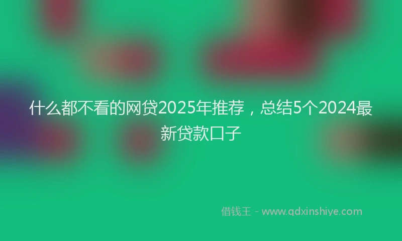 什么都不看的网贷2025年推荐，总结5个2024最新贷款口子
