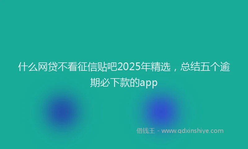 什么网贷不看征信贴吧2025年精选,总结五个逾期必下款的app