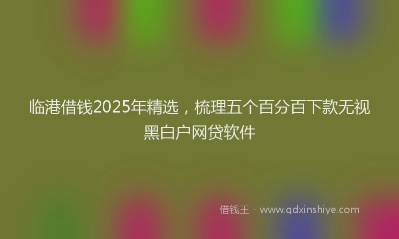 临港借钱2025年精选,梳理五个百分百下款无视黑白户网贷软件