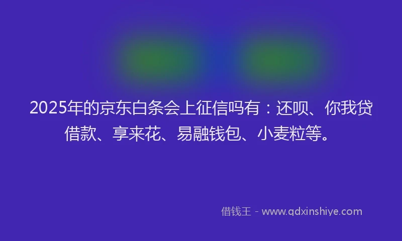 2025年的京东白条会上征信吗有：还呗、你我贷借款、享来花、易融钱包、小麦粒等。
