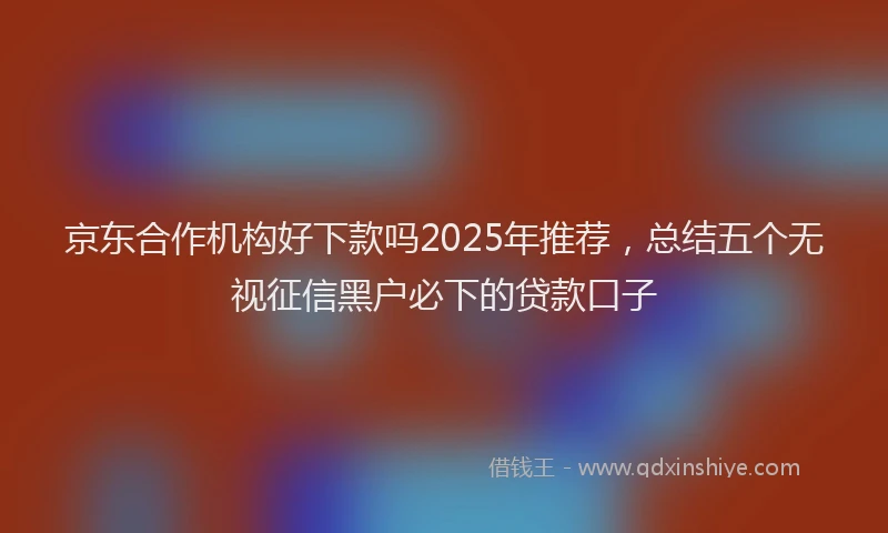 京东合作机构好下款吗2025年推荐，总结五个无视征信黑户必下的贷款口子