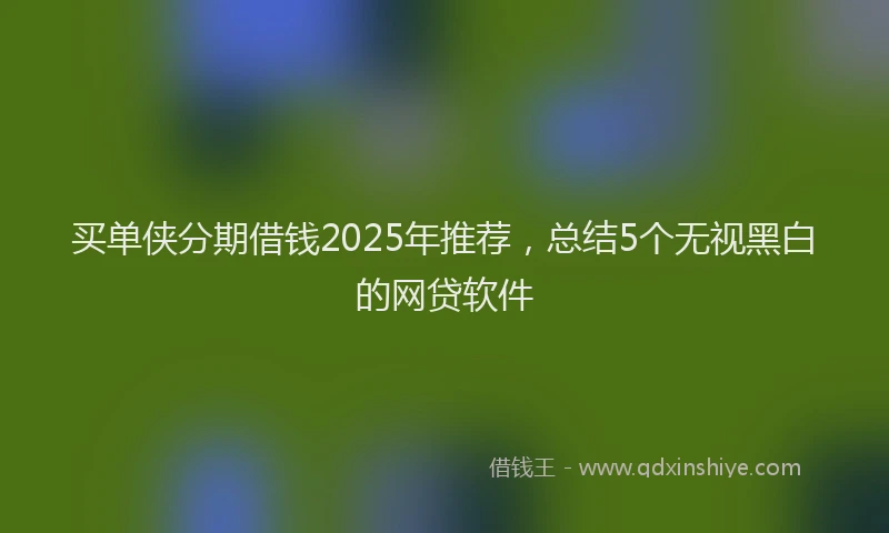 买单侠分期借钱2025年推荐,总结5个无视黑白的网贷软件