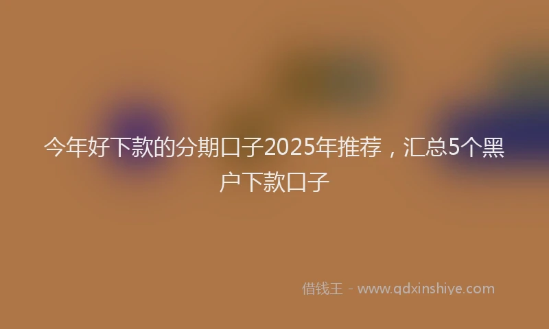 今年好下款的分期口子2025年推荐，汇总5个黑户下款口子
