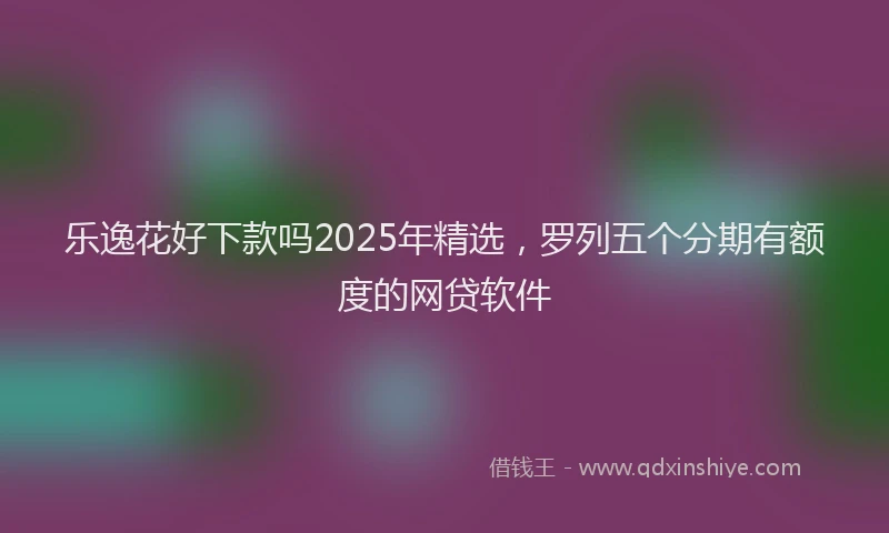 乐逸花好下款吗2025年精选，罗列五个分期有额度的网贷软件