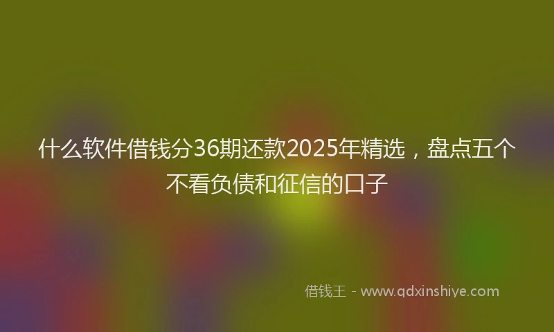 什么软件借钱分36期还款2025年精选，盘点五个不看负债和征信的口子