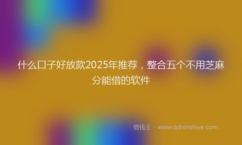 什么口子好放款2025年推荐，整合五个不用芝麻分能借的软件