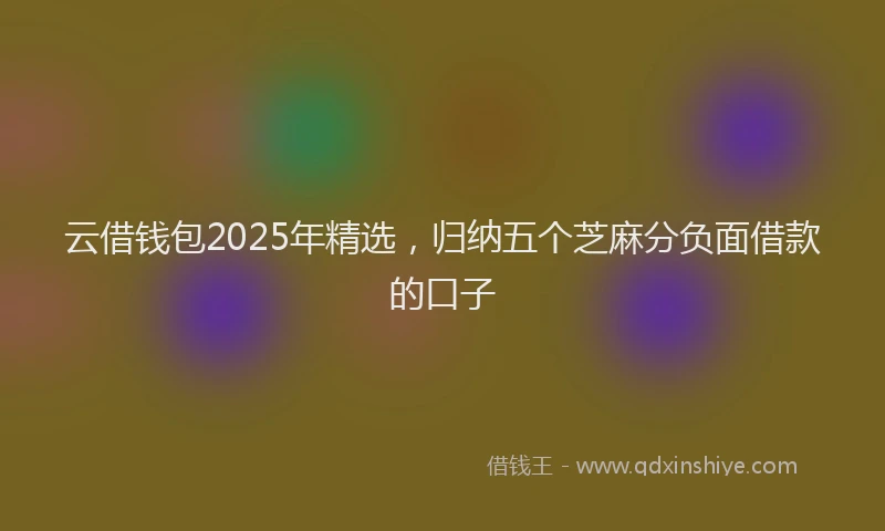 云借钱包2025年精选，归纳五个芝麻分负面借款的口子