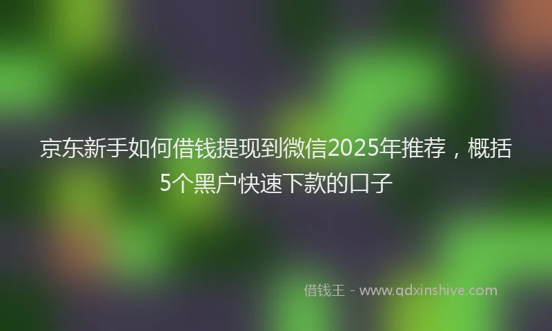 京东新手如何借钱提现到微信2025年推荐，概括5个黑户快速下款的口子