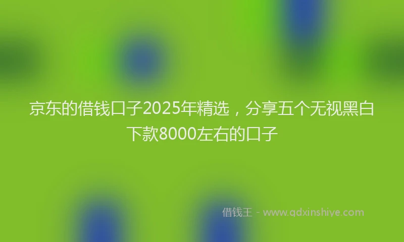 京东的借钱口子2025年精选，分享五个无视黑白下款8000左右的口子