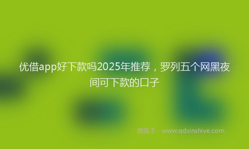优借app好下款吗2025年推荐,罗列五个网黑夜间可下款的口子