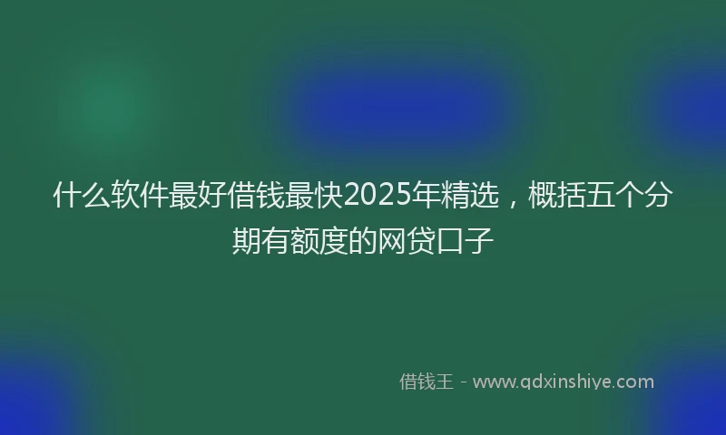 什么软件最好借钱最快2025年精选，概括五个分期有额度的网贷口子