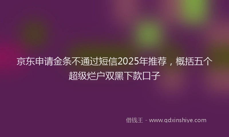 京东申请金条不通过短信2025年推荐，概括五个超级烂户双黑下款口子
