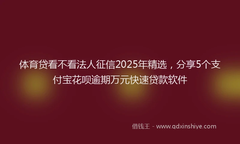 体育贷看不看法人征信2025年精选，分享5个支付宝花呗逾期万元快速贷款软件