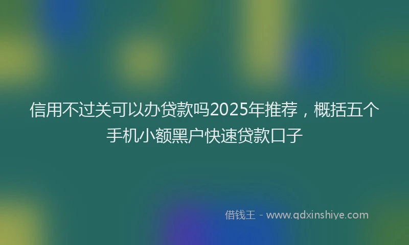 信用不过关可以办贷款吗2025年推荐，概括五个手机小额黑户快速贷款口子