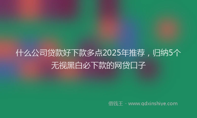 什么公司贷款好下款多点2025年推荐，归纳5个无视黑白必下款的网贷口子