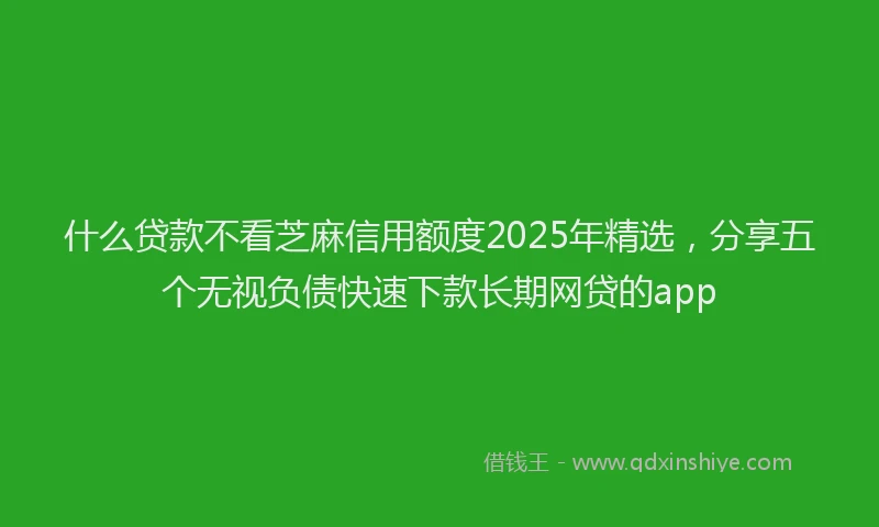 什么贷款不看芝麻信用额度2025年精选，分享五个无视负债快速下款长期网贷的app