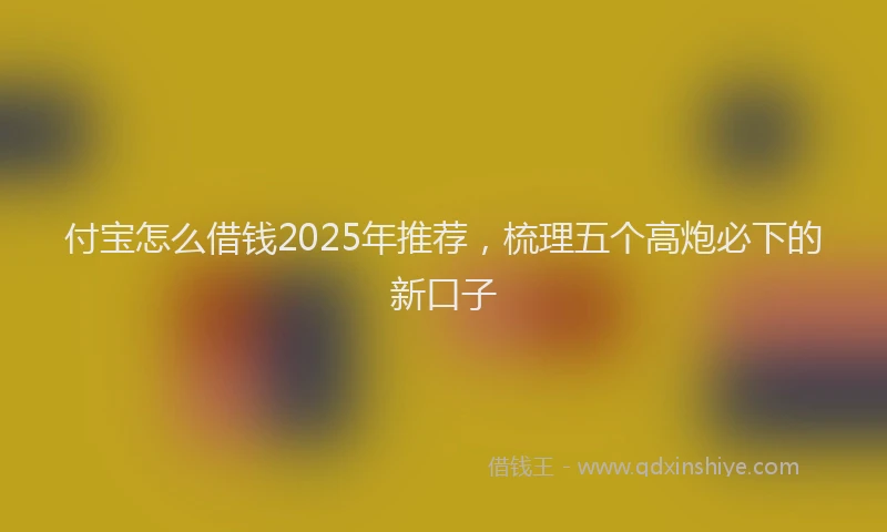 付宝怎么借钱2025年推荐，梳理五个高炮必下的新口子