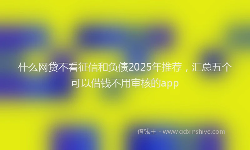 什么网贷不看征信和负债2025年推荐，汇总五个可以借钱不用审核的app