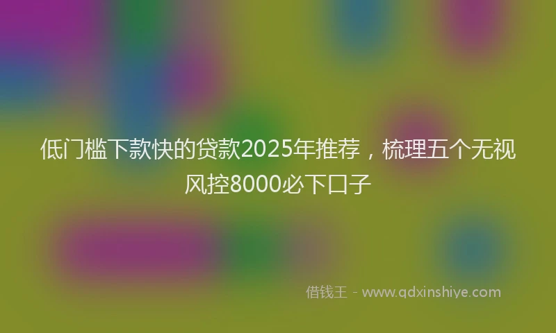 低门槛下款快的贷款2025年推荐，梳理五个无视风控8000必下口子