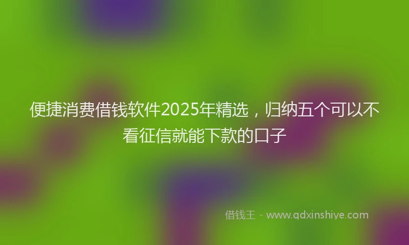 便捷消费借钱软件2025年精选，归纳五个可以不看征信就能下款的口子