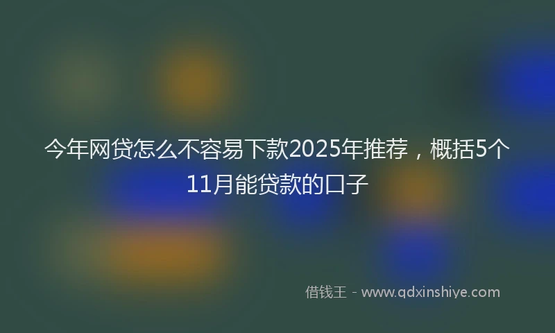 今年网贷怎么不容易下款2025年推荐，概括5个11月能贷款的口子
