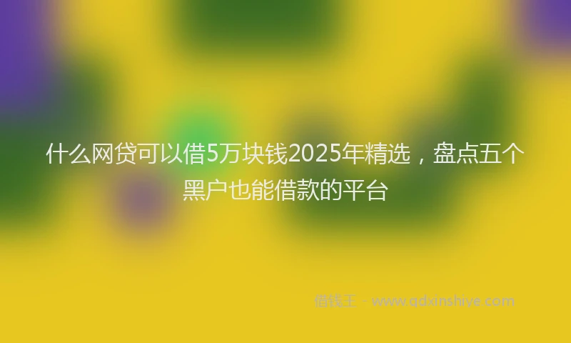什么网贷可以借5万块钱2025年精选，盘点五个黑户也能借款的平台
