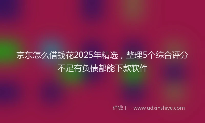 京东怎么借钱花2025年精选,整理5个综合评分不足有负债都能下款软件