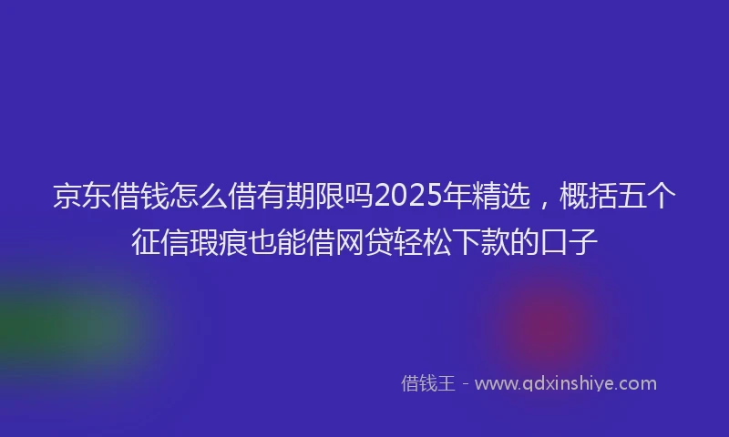 京东借钱怎么借有期限吗2025年精选，概括五个征信瑕疵也能借网贷轻松下款的口子