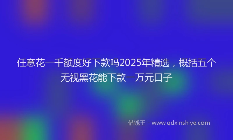 任意花一千额度好下款吗2025年精选，概括五个无视黑花能下款一万元口子