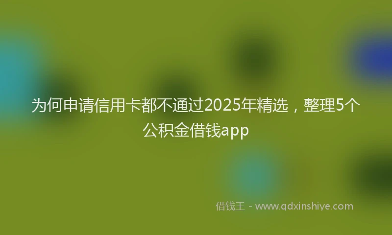 为何申请信用卡都不通过2025年精选，整理5个公积金借钱app