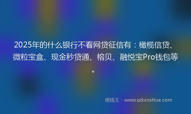 2025年的什么银行不看网贷征信有：橄榄信贷、微粒宝盒、现金秒贷通、榕贝、融悦宝Pro钱包等。