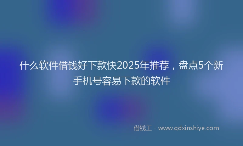 什么软件借钱好下款快2025年推荐，盘点5个新手机号容易下款的软件