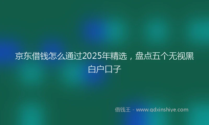 京东借钱怎么通过2025年精选，盘点五个无视黑白户口子
