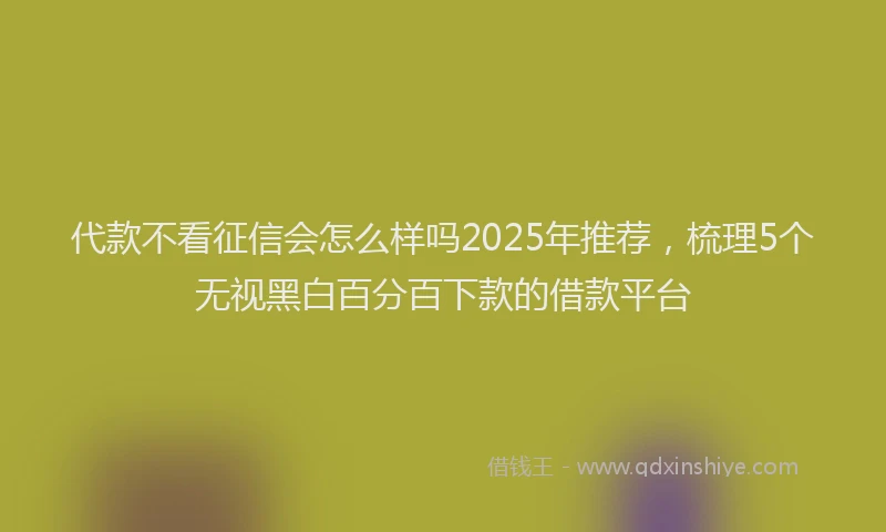 代款不看征信会怎么样吗2025年推荐，梳理5个无视黑白百分百下款的借款平台