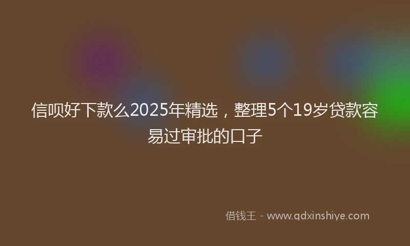 信呗好下款么2025年精选，整理5个19岁贷款容易过审批的口子