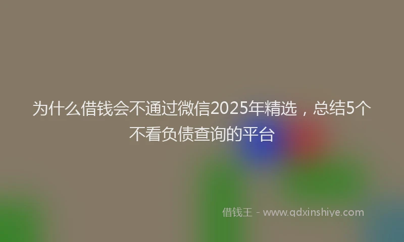 为什么借钱会不通过微信2025年精选，总结5个不看负债查询的平台