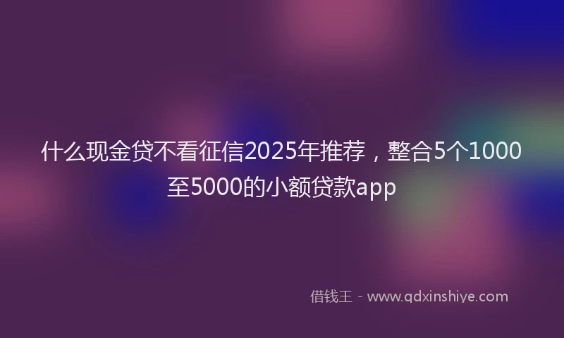 什么现金贷不看征信2025年推荐，整合5个1000至5000的小额贷款app