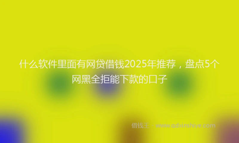 什么软件里面有网贷借钱2025年推荐，盘点5个网黑全拒能下款的口子