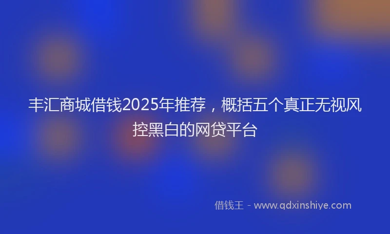 丰汇商城借钱2025年推荐，概括五个真正无视风控黑白的网贷平台