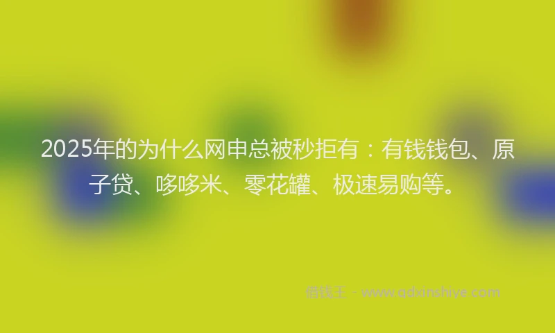 2025年的为什么网申总被秒拒有：有钱钱包、原子贷、哆哆米、零花罐、极速易购等。
