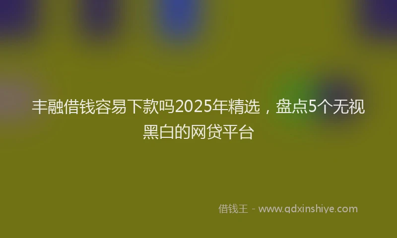 丰融借钱容易下款吗2025年精选，盘点5个无视黑白的网贷平台