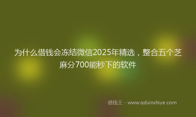 为什么借钱会冻结微信2025年精选，整合五个芝麻分700能秒下的软件
