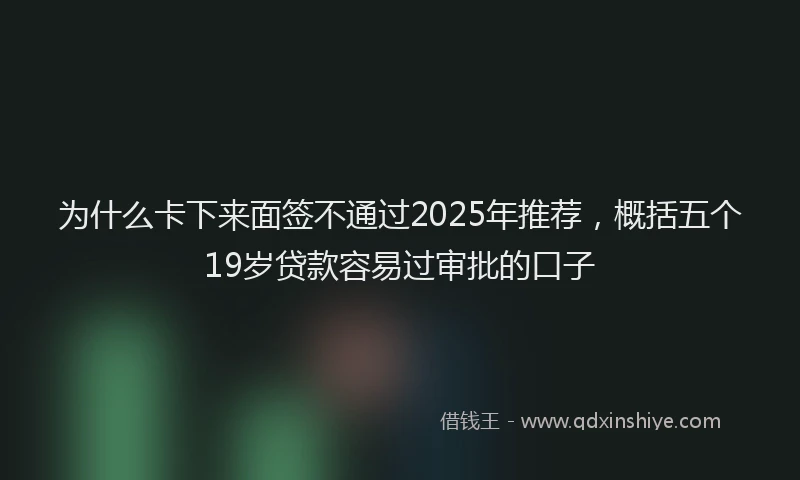 为什么卡下来面签不通过2025年推荐，概括五个19岁贷款容易过审批的口子