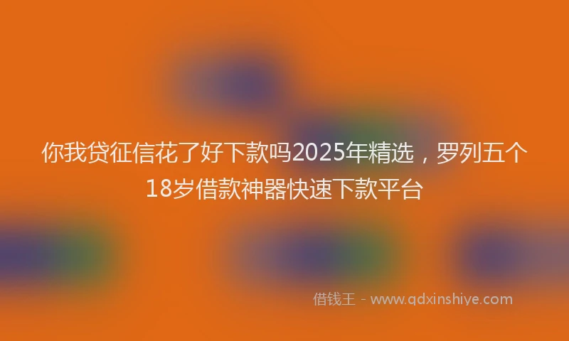 你我贷征信花了好下款吗2025年精选，罗列五个18岁借款神器快速下款平台