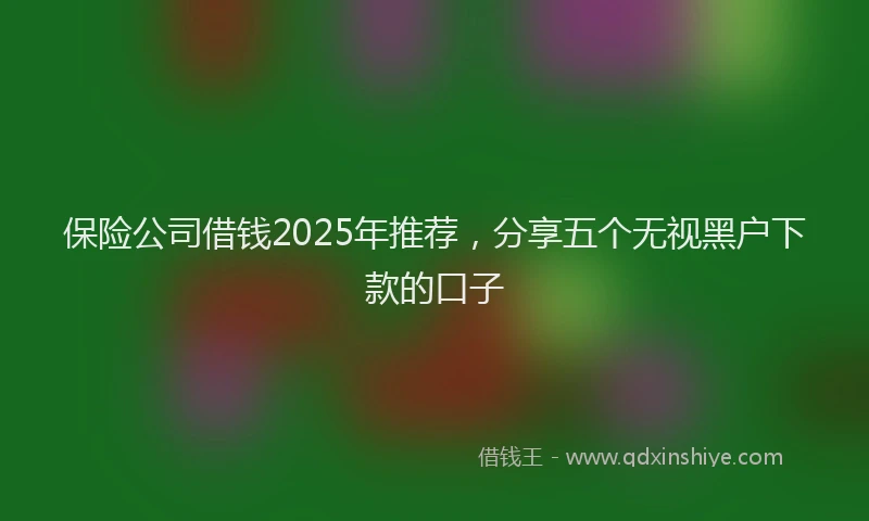 保险公司借钱2025年推荐，分享五个无视黑户下款的口子