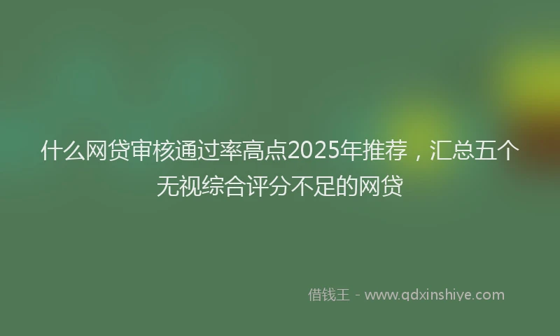 什么网贷审核通过率高点2025年推荐，汇总五个无视综合评分不足的网贷