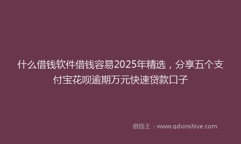什么借钱软件借钱容易2025年精选,分享五个支付宝花呗逾期万元快速贷款口子